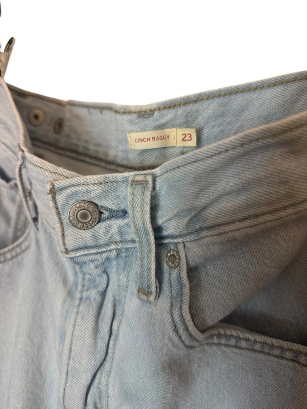 Levi’s Cinch Baggy Jeans W23 L31 Light Wash High Rise Wide Leg